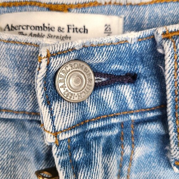 Abercrombie & Fitch Curve Love Ankle Straight Ultra High Rise Denim Jeans 2s - Picture 10 of 12